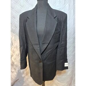 Ambitions Womens Black 100% Wool Blazer Jacket Size 8 Made in USA Style 108